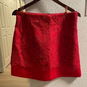 Red lace skirt